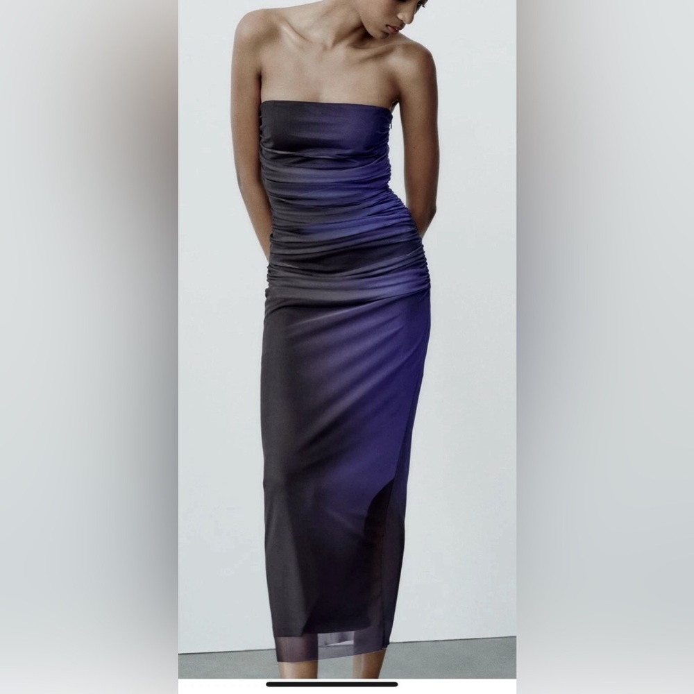 New Zara Strapless Tulle Dress